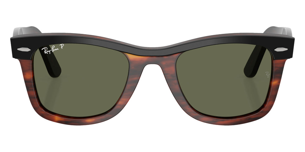 Ray-Ban RB2240F Wayfarer Street Neat 144058 52 - Black on Havana / Polarized Green #id:rb2240f144058_s:100100