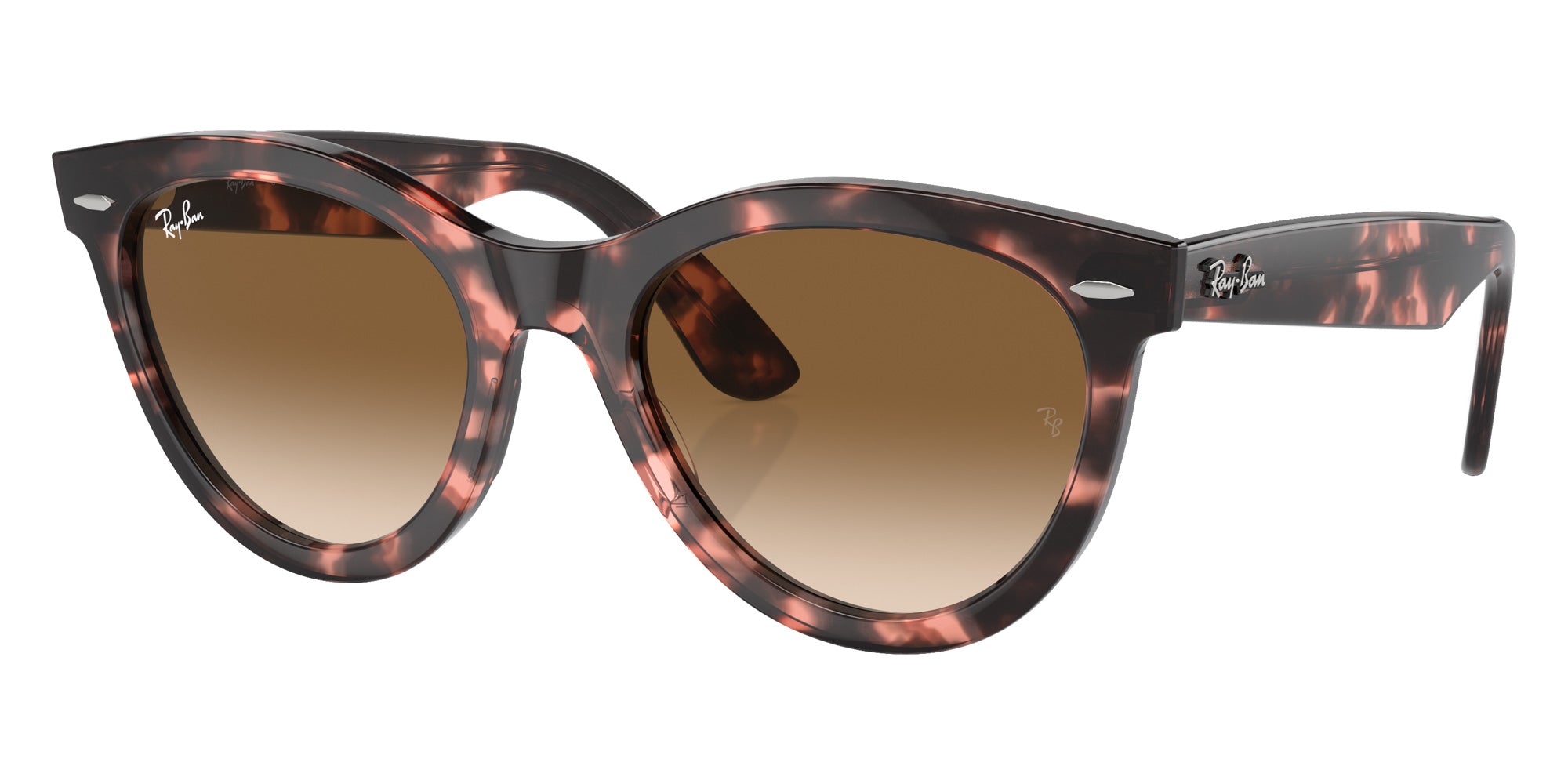 Ray-Ban RB2241F Wayfarer Way 133451 54 - Pink Havana / Clear and Brown #id:rb2241f133451_s:102105