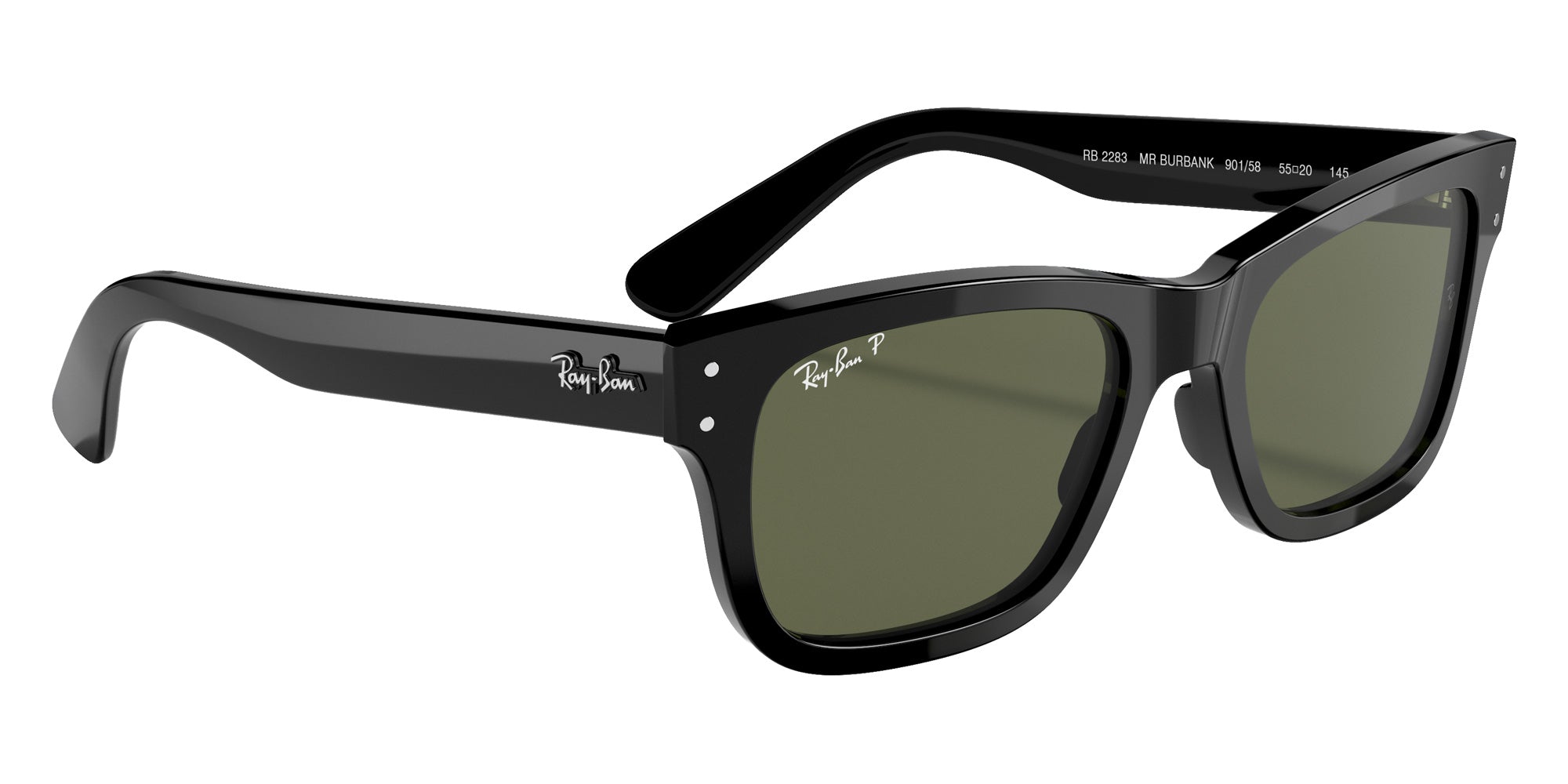 Ray-Ban RB2283 Burbank 901/58 58 - Black / G-15 Green Polarized #id:rb228390158_s:102120