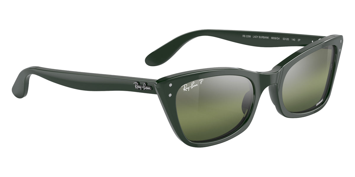Ray-Ban RB2299 Lady Burbank 6659G4 55 - Green / Silver/Green Polarized+ Mirrored #id:rb22996659g4_s:100120