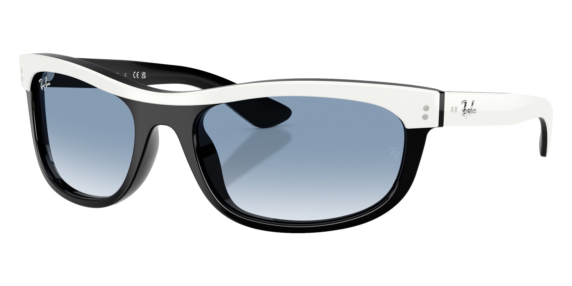 Ray-Ban RB2489 Balorama Street Neat 14443F 62 - White on Black / Clear Gradient Blue #id:rb248914443f_s:108105