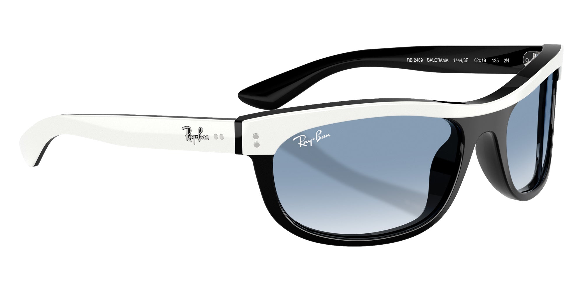 Ray-Ban RB2489 Balorama Street Neat 14443F 62 - White on Black / Clear Gradient Blue #id:rb248914443f_s:108120