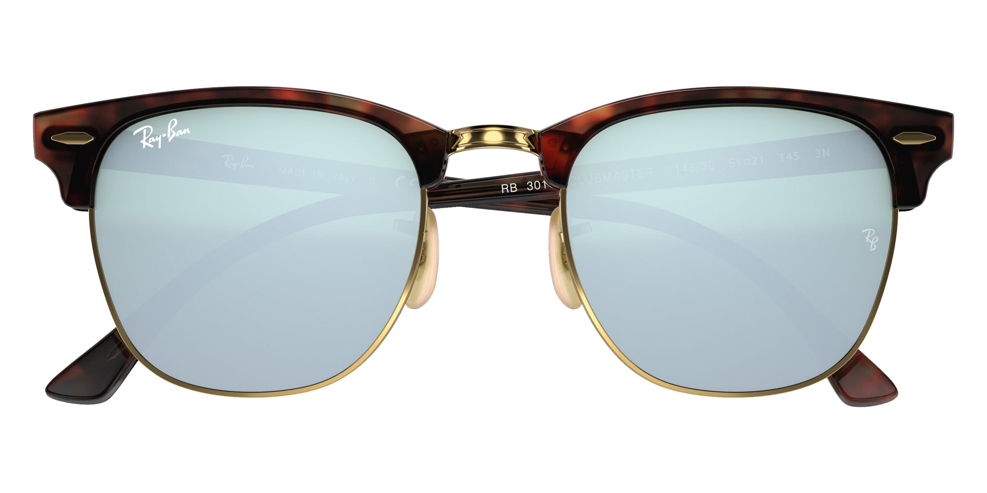 Ray-Ban RB3016 Clubmaster 114530 51 - Havana on Gold / Silver Flash Mirrored #id:rb3016114530_s:100125