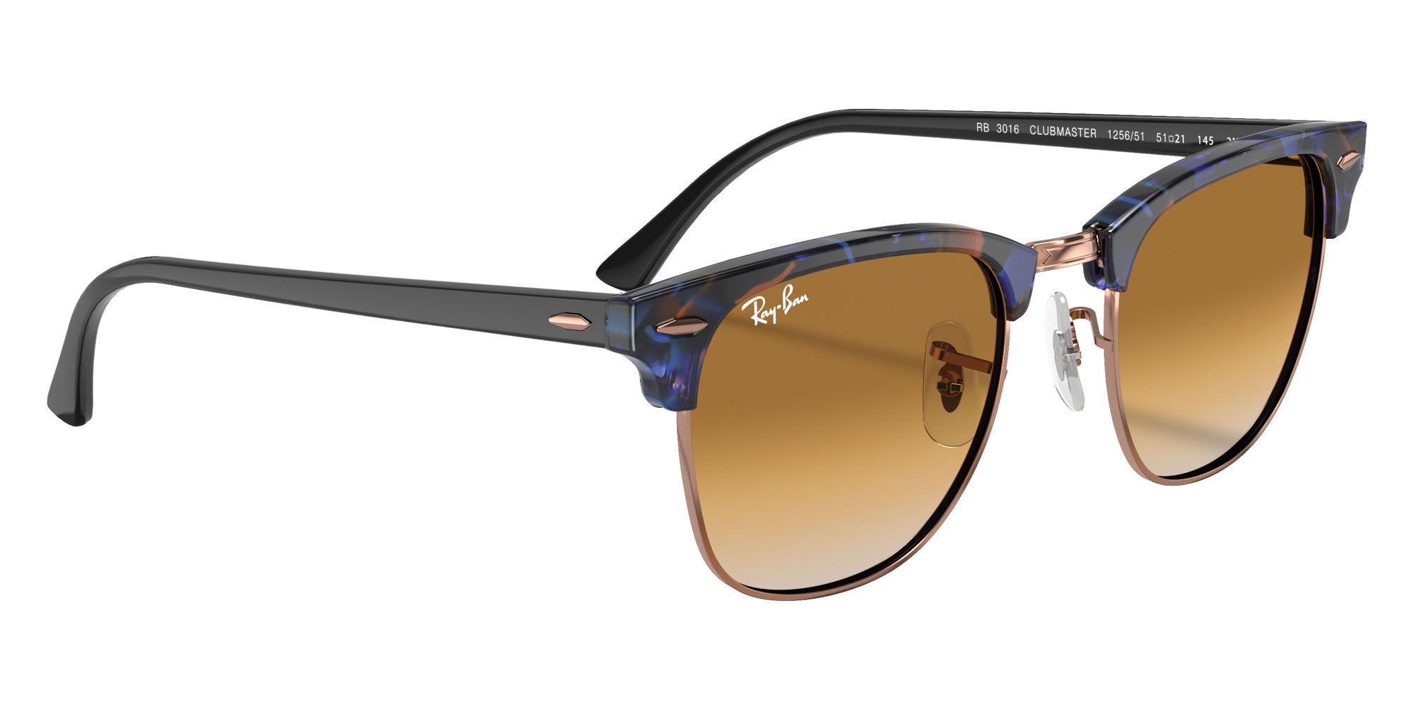 Ray-Ban RB3016 Clubmaster Fleck 125651 49 - Brown & Blue / Light Brown Gradient #id:rb3016125651_s:104120
