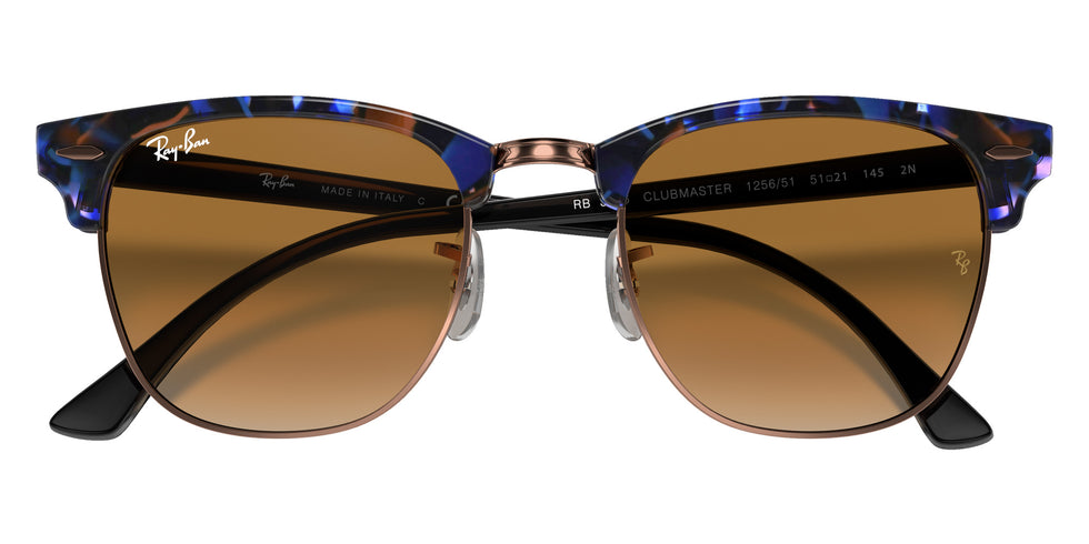 Ray-Ban RB3016 Clubmaster Fleck 125651 49 - Brown & Blue / Light Brown Gradient #id:rb3016125651_s:104125