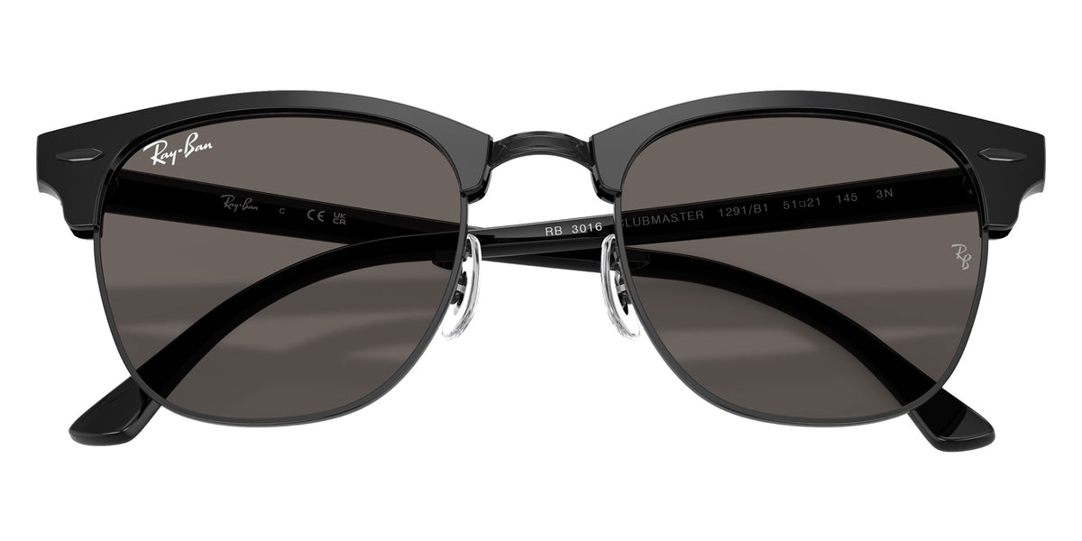 Ray-Ban RB3016 Clubmaster Classic 1291B1 49 - Black on Black / Dark Gray #id:rb30161291b1_s:100125