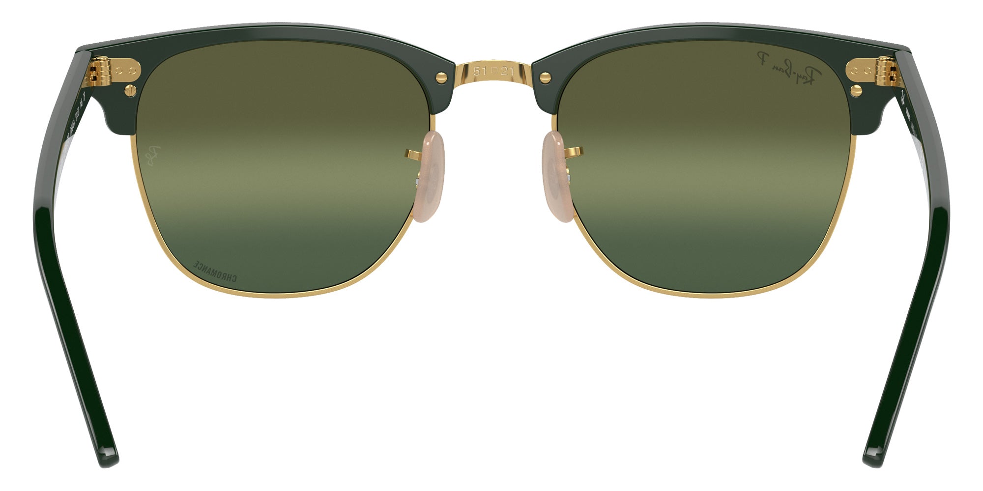 Ray-Ban RB3016 Clubmaster Chromance 1368G4 49 - Green on Gold / Silver/Green Mirrored Polarized #id:rb30161368g4_s:100115