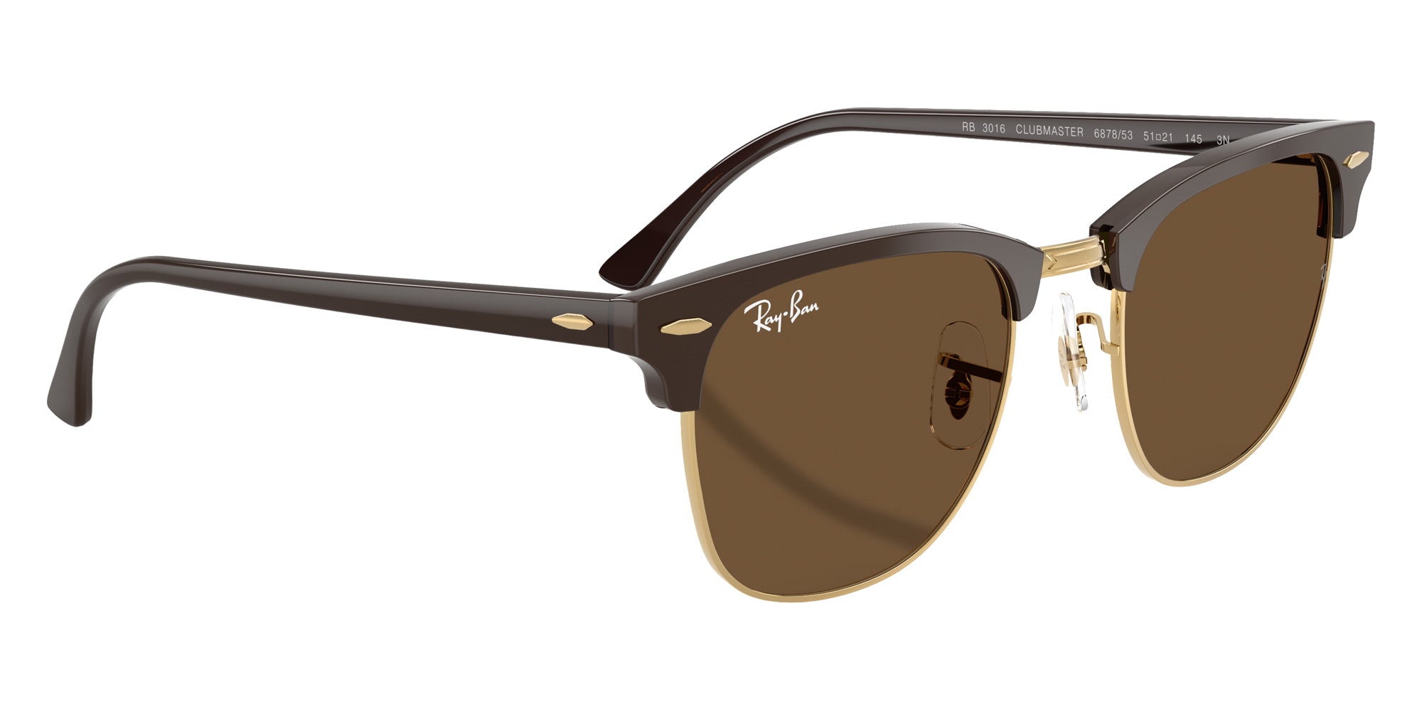 Ray-Ban RB3016 Clubmaster Classic 687853 51 - Brown & Gold #id:rb3016687853_s:102120