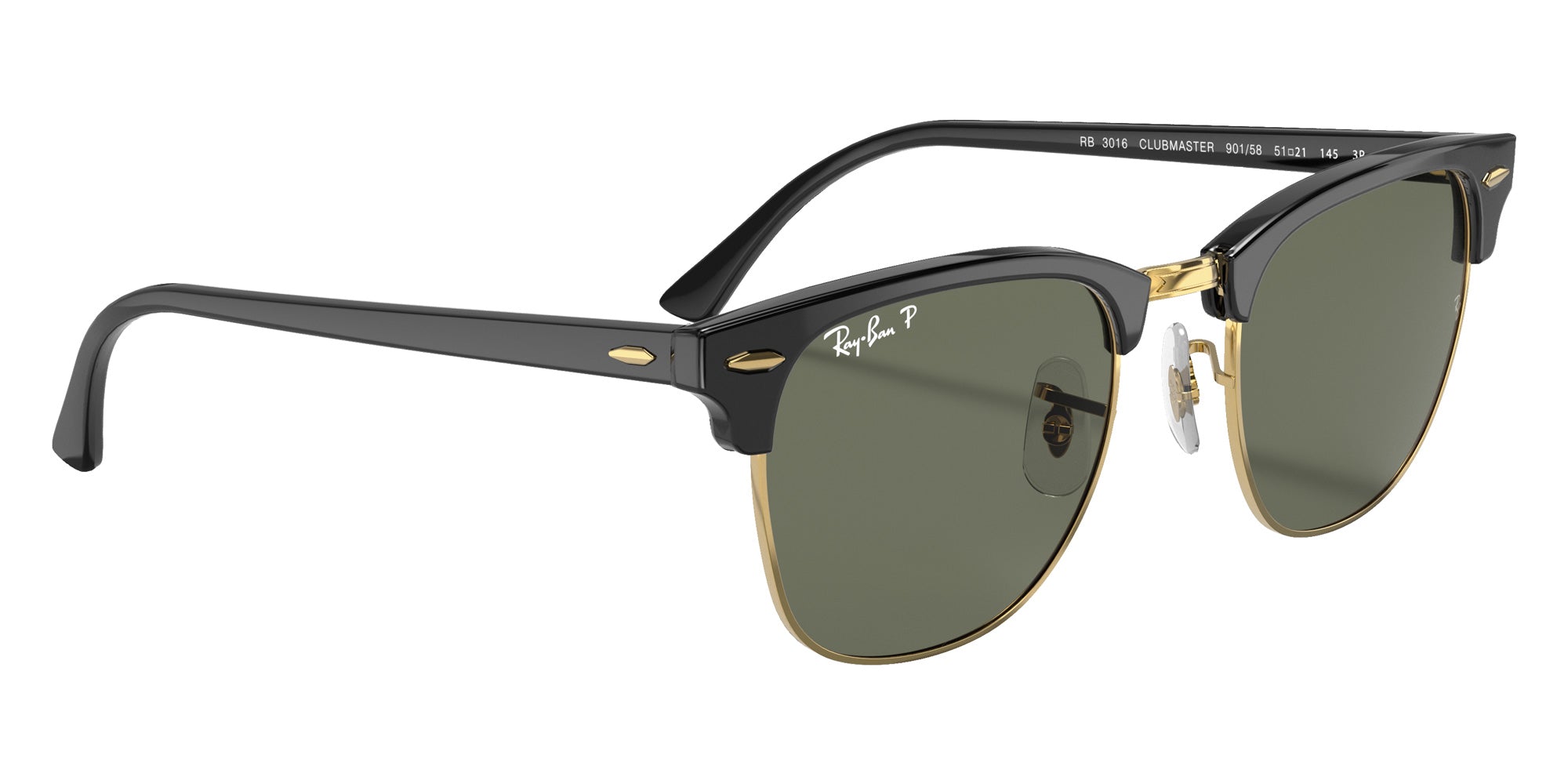 Ray-Ban RB3016 Clubmaster Classic 901/58 49 - Black/Gold / G-15 Green Polarized #id:rb301690158_s:102120
