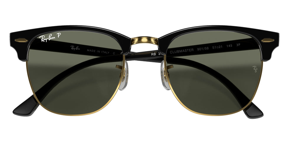 Ray-Ban RB3016 Clubmaster Classic 901/58 49 - Black/Gold / G-15 Green Polarized #id:rb301690158_s:102125