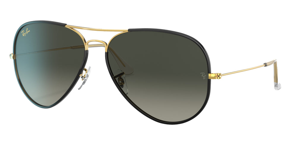 Ray-Ban RB3025JM Aviator Full Color Legend 919671 58 - Black on Gold / Gray Gradient #id:rb3025jm919671_s:100105