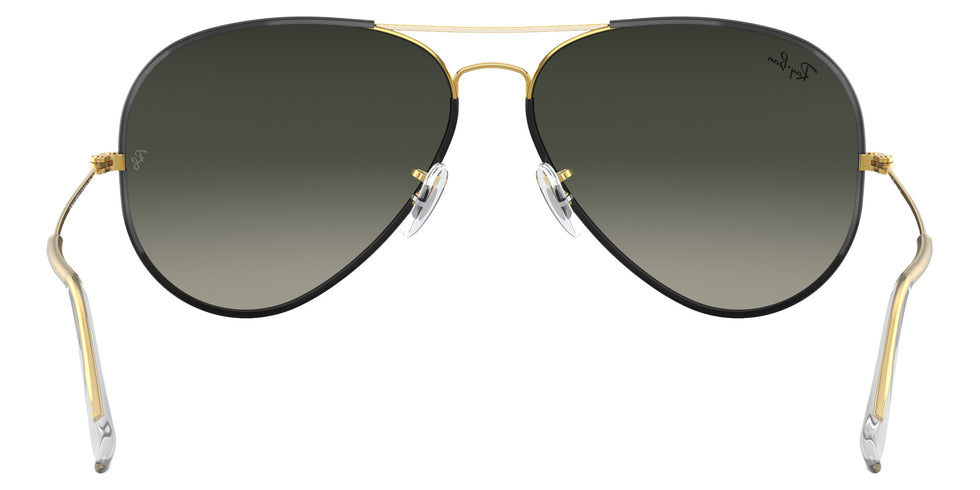 Ray-Ban RB3025JM Aviator Full Color Legend 919671 58 - Black on Gold / Gray Gradient #id:rb3025jm919671_s:100115