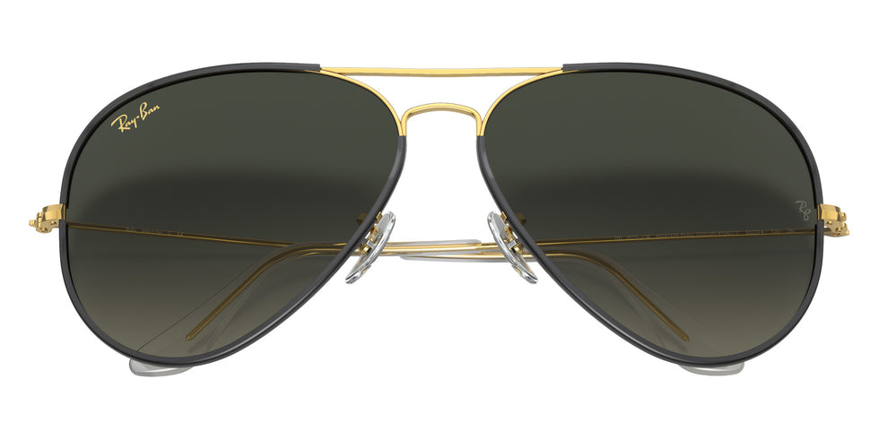 Ray-Ban RB3025JM Aviator Full Color Legend 919671 58 - Black on Gold / Gray Gradient #id:rb3025jm919671_s:100125