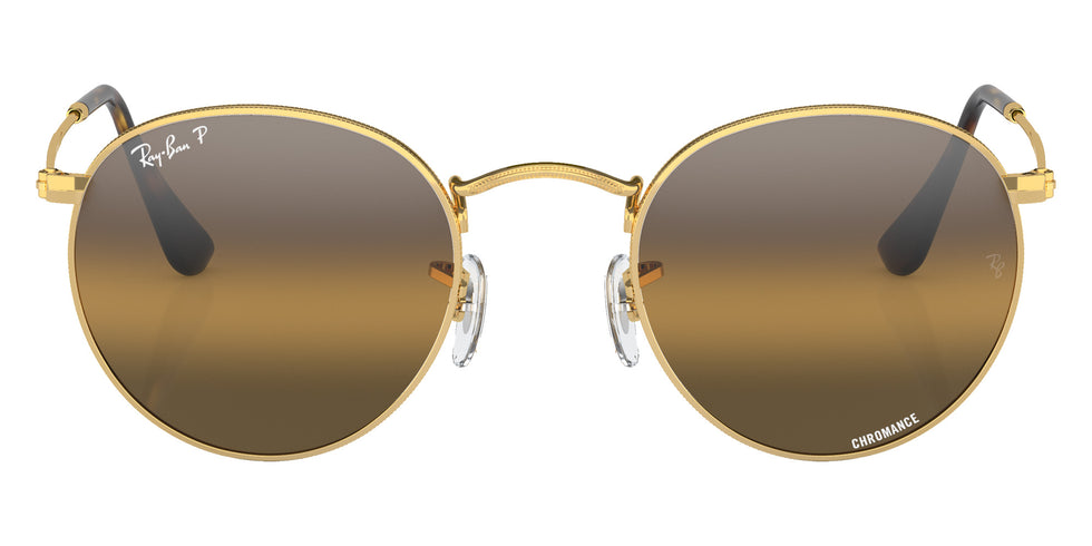 Ray-Ban RB3447 Round Metal Chromance 001/G5 50 - Arista Gold / Silver/Brown Mirrored Polarized #id:rb3447001g5_s:100100