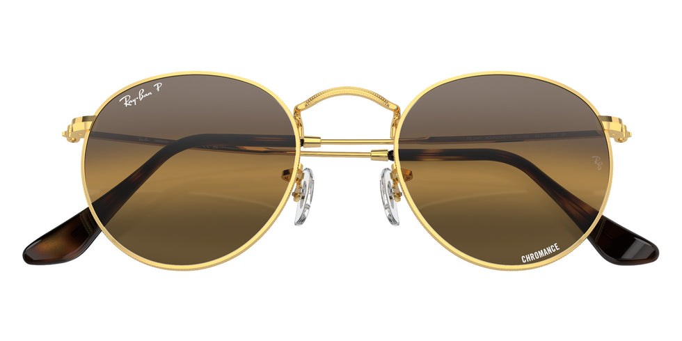 Ray-Ban RB3447 Round Metal Chromance 001/G5 50 - Arista Gold / Silver/Brown Mirrored Polarized #id:rb3447001g5_s:100125