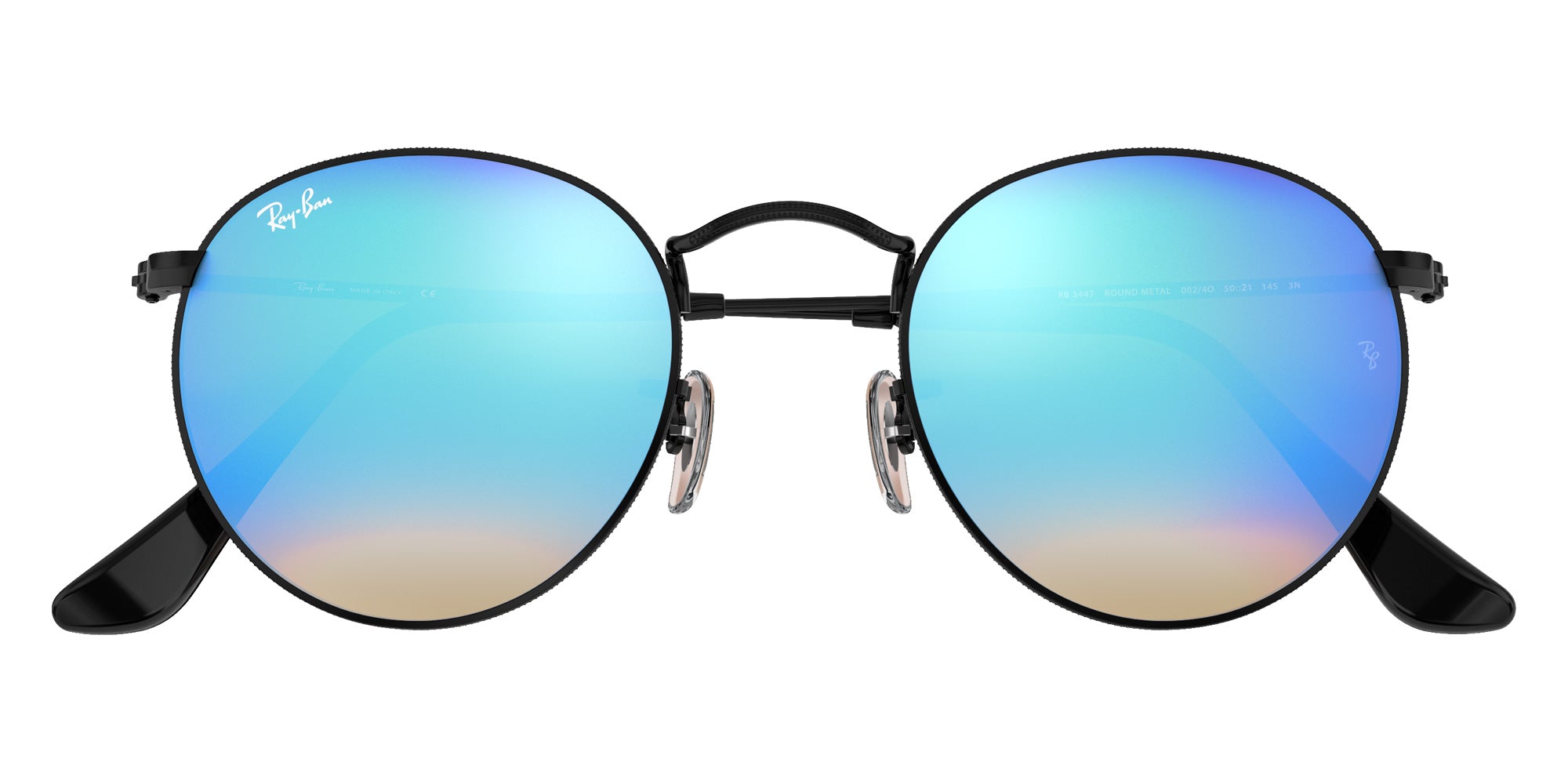 Ray-Ban RB3447 Round 002/4O 50 - Black / Blue Mirrored #id:rb34470024o_s:100125