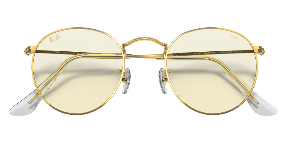 Ray-Ban RB3447 Round Blue-Violet Light Clear Evolve 9196BL 50 - Gold / Clear Photochromic #id:rb34479196bl_s:100120