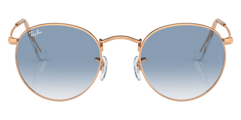 Ray-Ban RB3447 Round Metal 92023F 53 - Rose Gold / Clear and Blue #id:rb344792023f_s:112100