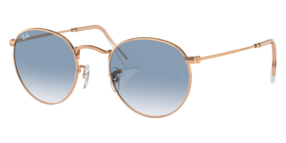 Ray-Ban RB3447 Round Metal 92023F 53 - Rose Gold / Clear and Blue #id:rb344792023f_s:112105