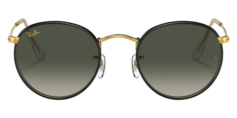 Ray-Ban RB3447JM Round Metal Full Color Legend 919671 50 - Black on Gold / Gray Gradient #id:rb3447jm919671_s:100100