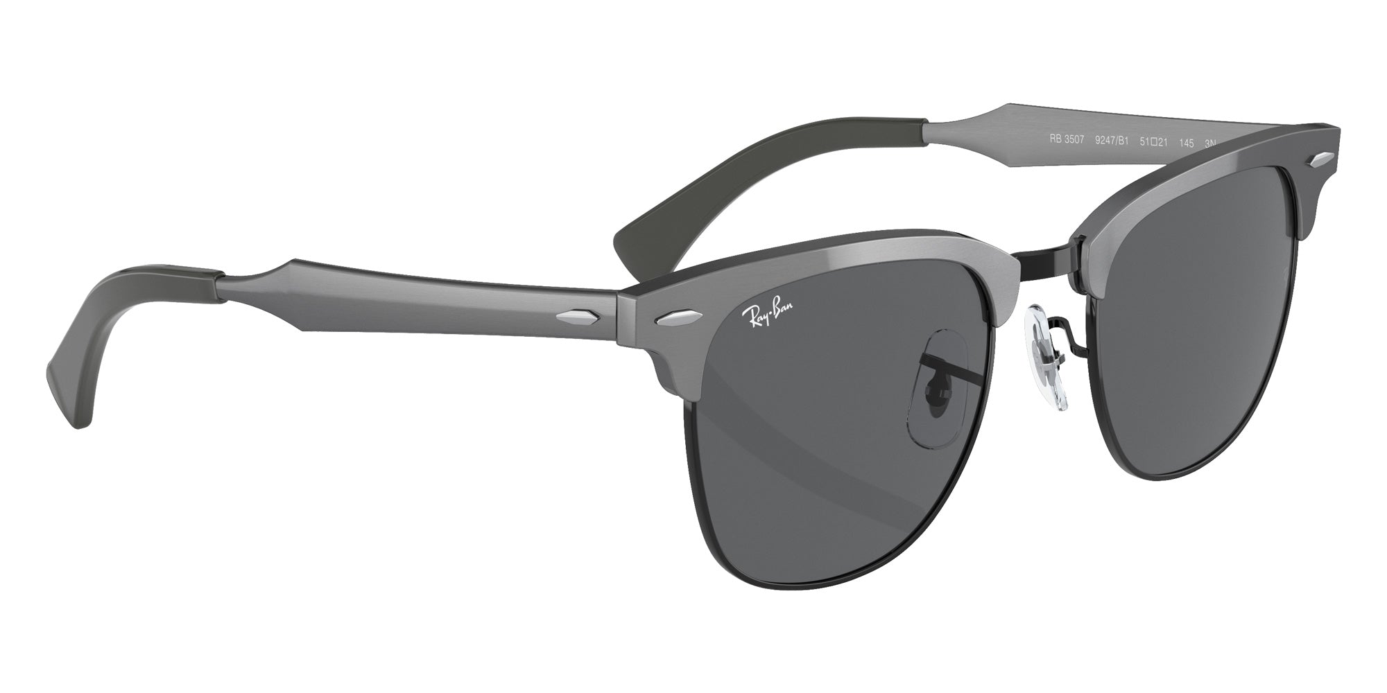 Ray-Ban RB3507 Clubmaster Aluminum 9247B1 51 - Graphite on Black #id:rb35079247b1_s:100120