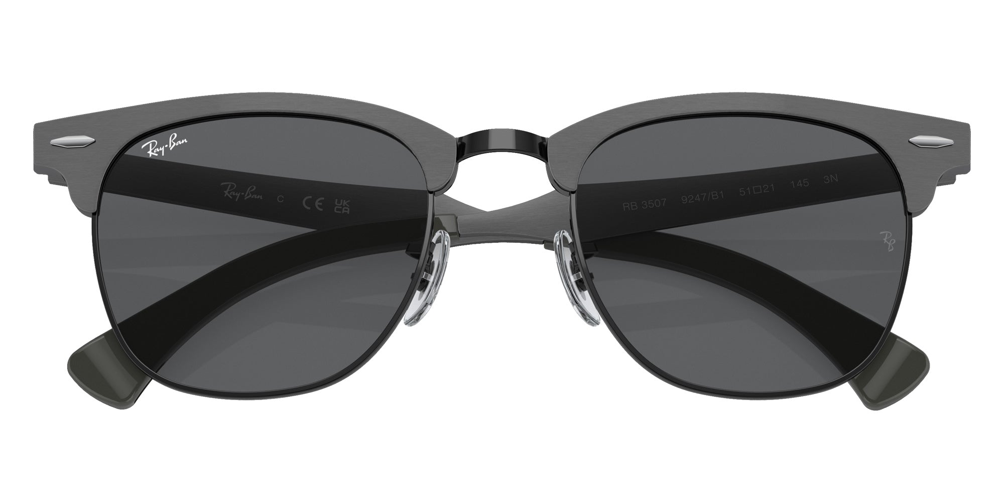 Ray-Ban RB3507 Clubmaster Aluminum 9247B1 51 - Graphite on Black #id:rb35079247b1_s:100125