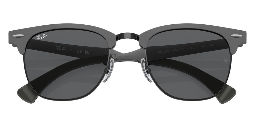 Ray-Ban RB3507 Clubmaster Aluminum 9247B1 51 - Graphite on Black #id:rb35079247b1_s:100125