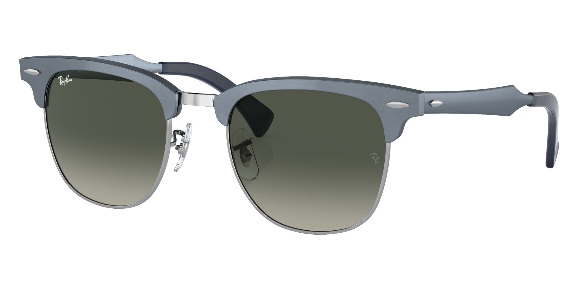 Ray-Ban RB3507 Clubmaster Aluminum 924871 51 - Blue on Silver / Gray #id:rb3507924871_s:100105