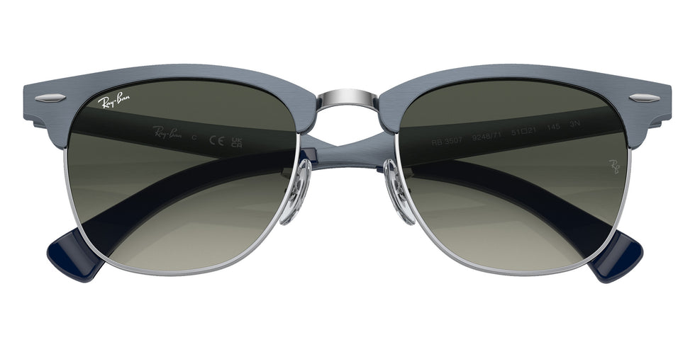 Ray-Ban RB3507 Clubmaster Aluminum 924871 51 - Blue on Silver / Gray #id:rb3507924871_s:100120
