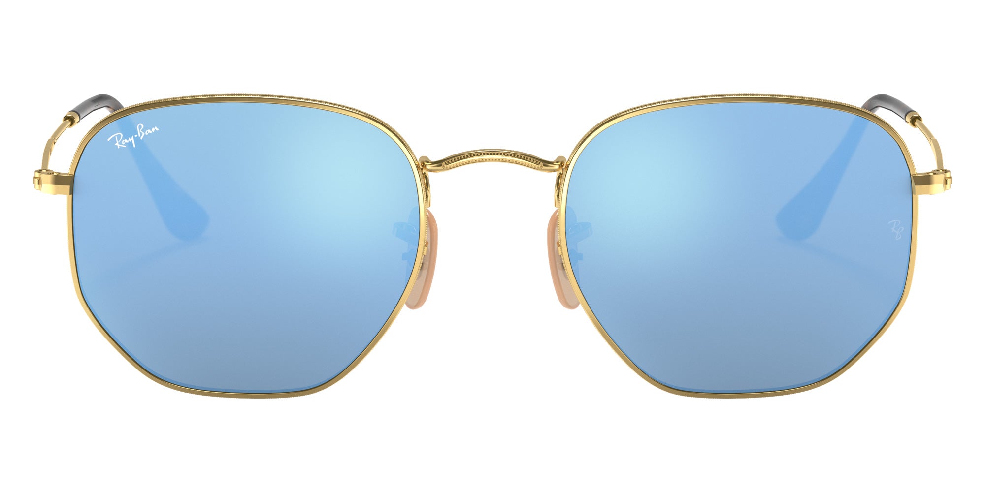 Ray-Ban RB3548N Hexagonal 001/9O 51 - Arista Gold / Light Blue Flash Mirrored #id:rb3548n0019o_s:100100