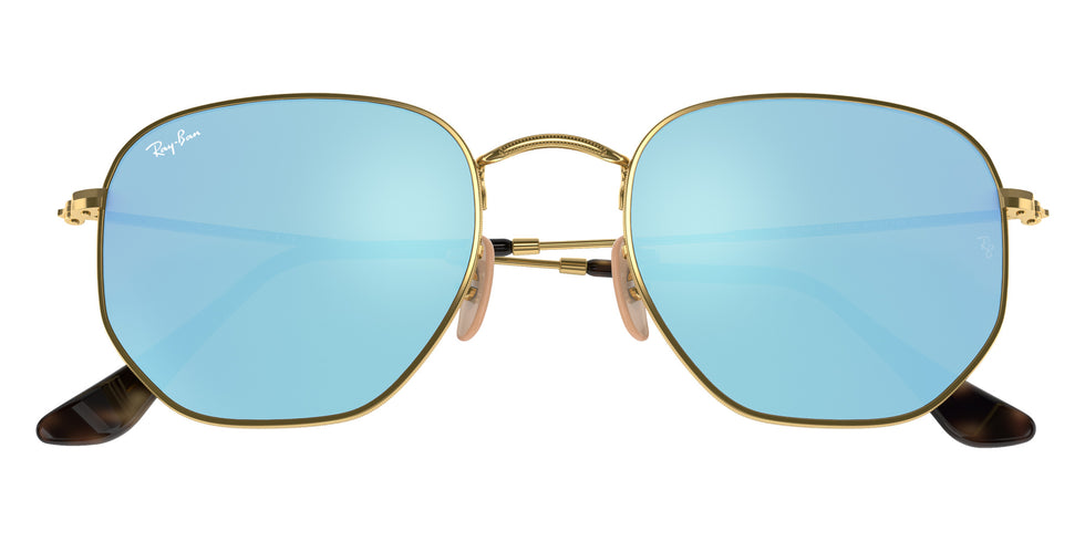 Ray-Ban RB3548N Hexagonal 001/9O 51 - Arista Gold / Light Blue Flash Mirrored #id:rb3548n0019o_s:100125