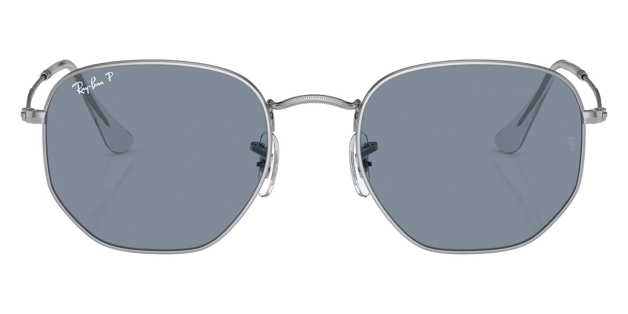 Ray-Ban RB3548N Hexagonal Flat Lenses 003/02 54 - Silver / Blue Polarized #id:rb3548n00302_s:102100