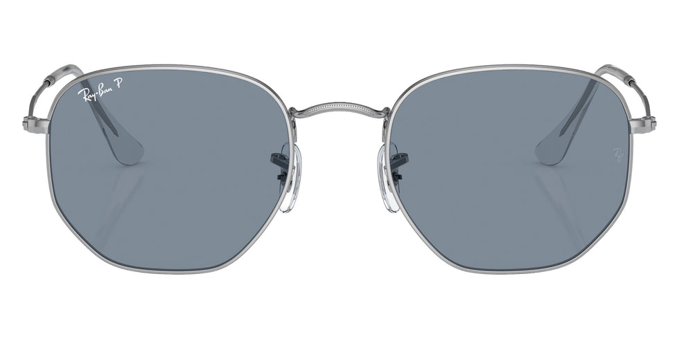 Ray-Ban RB3548N Hexagonal Flat Lenses 003/02 54 - Silver / Blue Polarized #id:rb3548n00302_s:102100