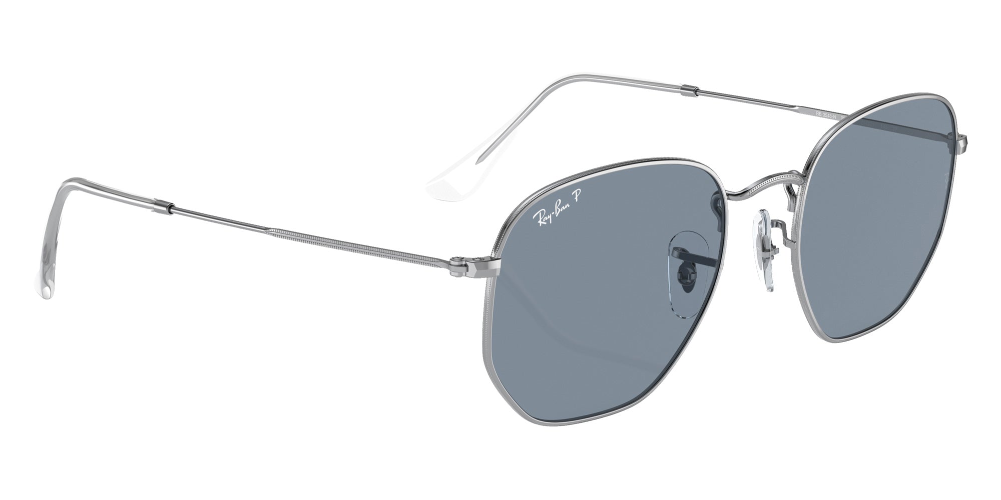 Ray-Ban RB3548N Hexagonal Flat Lenses 003/02 54 - Silver / Blue Polarized #id:rb3548n00302_s:102120