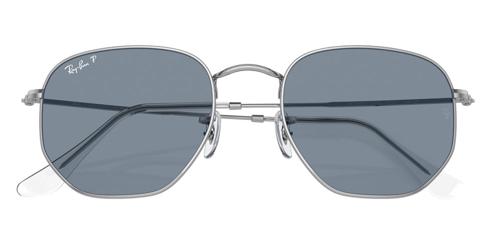 Ray-Ban RB3548N Hexagonal Flat Lenses 003/02 54 - Silver / Blue Polarized #id:rb3548n00302_s:102125