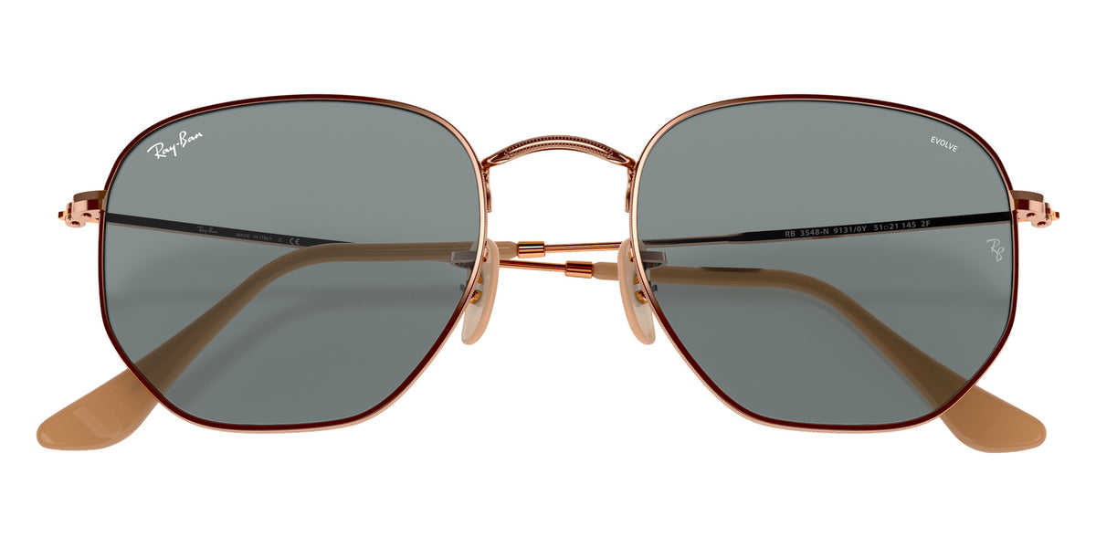 Ray-Ban RB3548N Hexagonal 91310Y 51 - Copper / Evolve Light Blue Photochromic #id:rb3548n91310y_s:106125