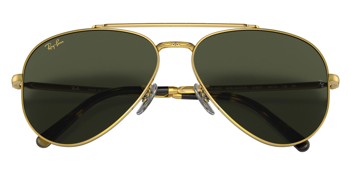 Ray-Ban RB3625 New Aviator 919631 55 - Gold / Green #id:rb3625919631_s:100125