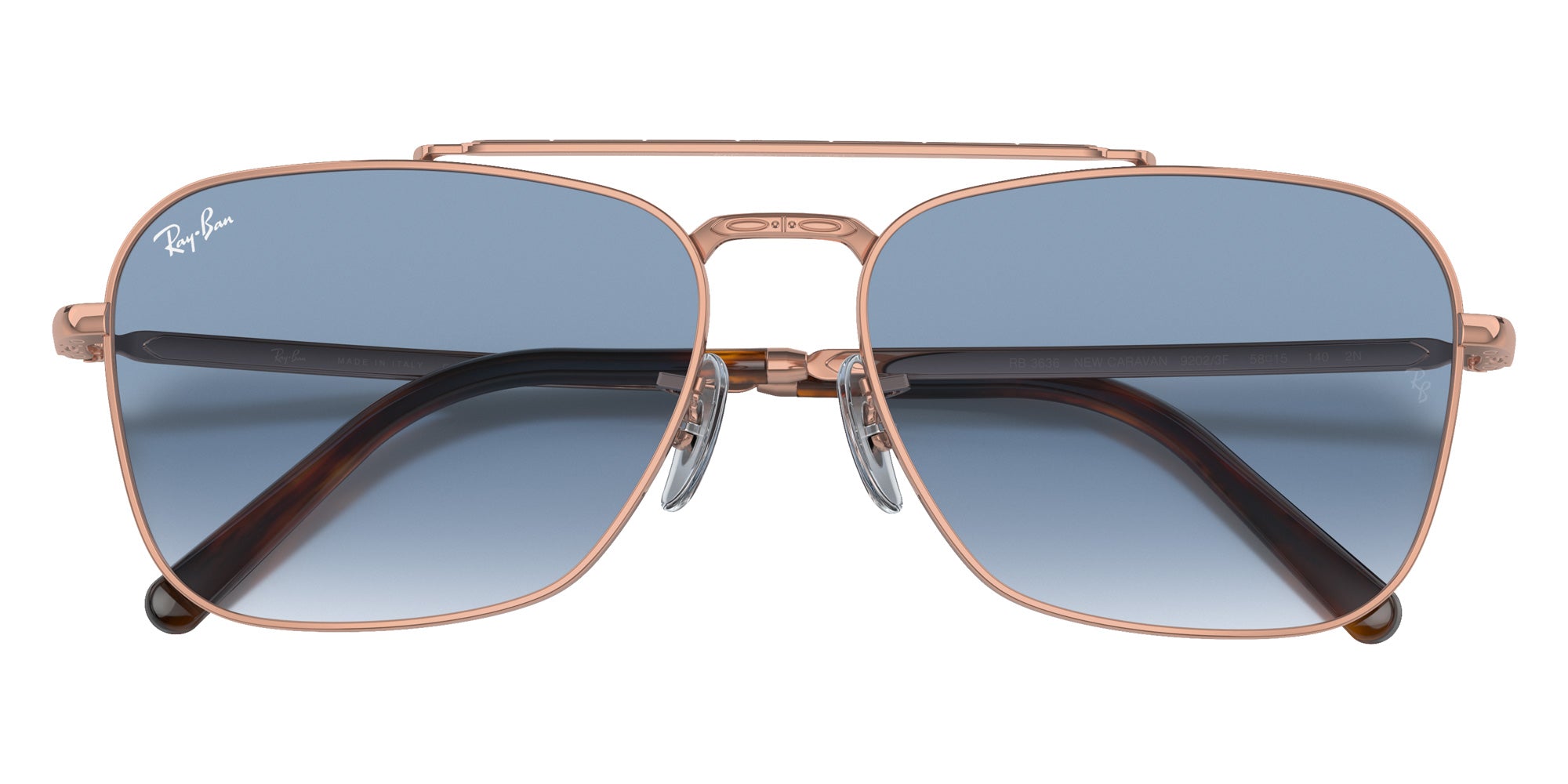 Ray-Ban RB3636 New Caravan 92023F 55 - Rose Gold / Light Blue #id:rb363692023f_s:112125