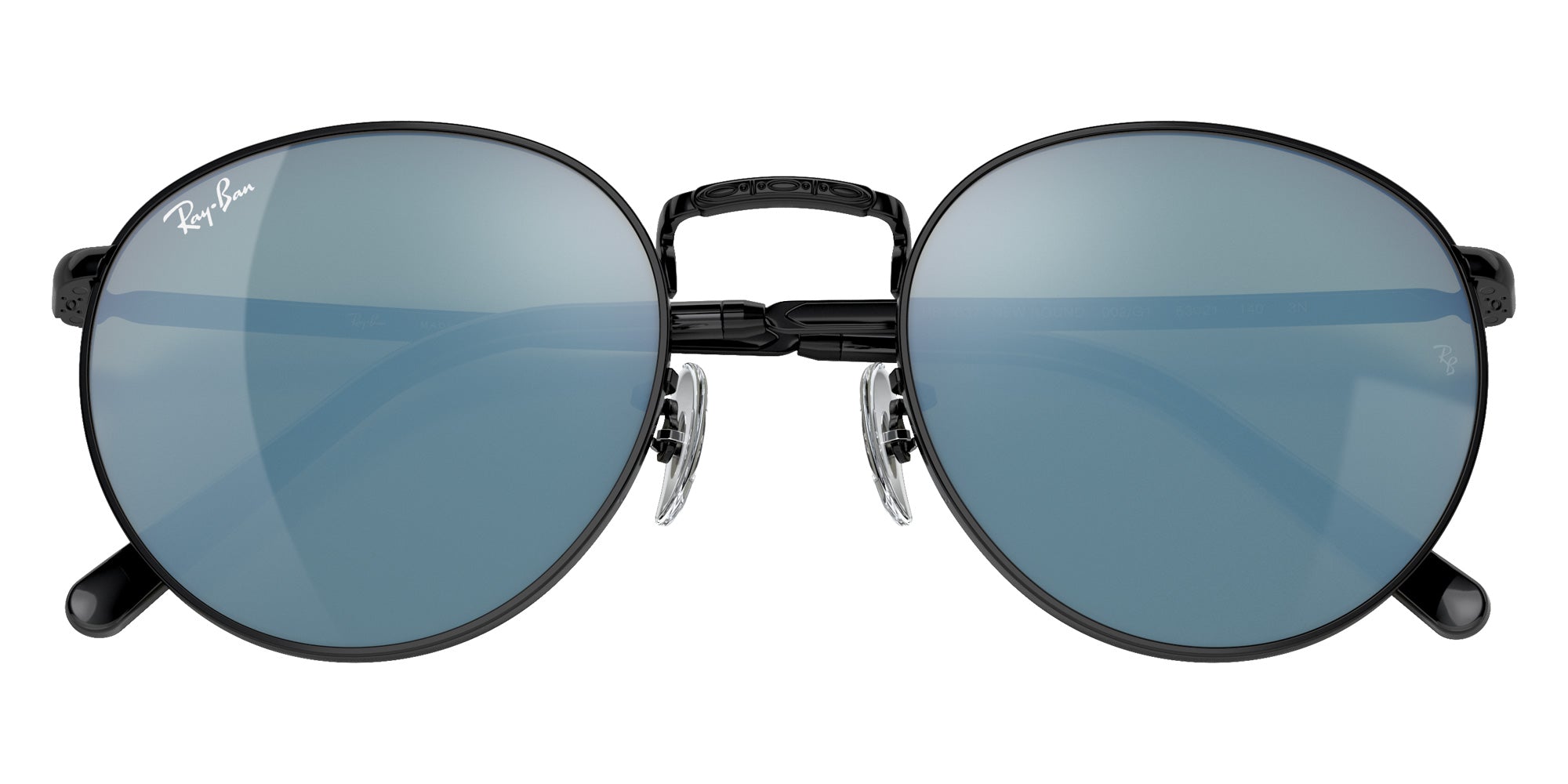 Ray-Ban RB3637 New Round 002/G1 47 - Black / Green Mirrored Blue #id:rb3637002g1_s:104125