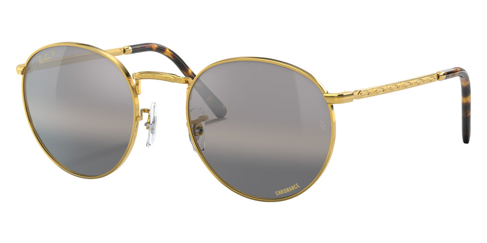 Ray-Ban RB3637 New Round 9196G3 50 - Gold / Silver/Gray Mirrored Polarized #id:rb36379196g3_s:106105