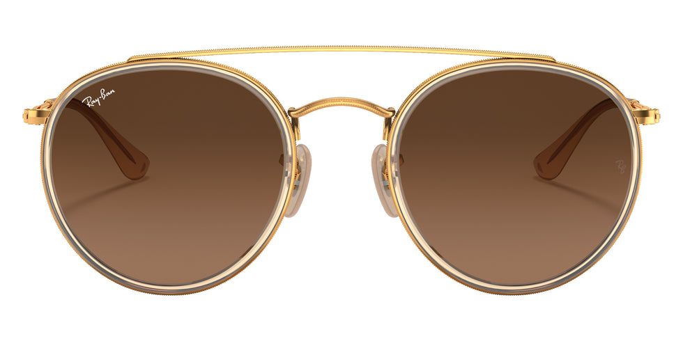 Ray-Ban RB3647N Round Double Bridge 912443 51 - Arista Gold / Brown Gradient #id:rb3647n912443_s:102100