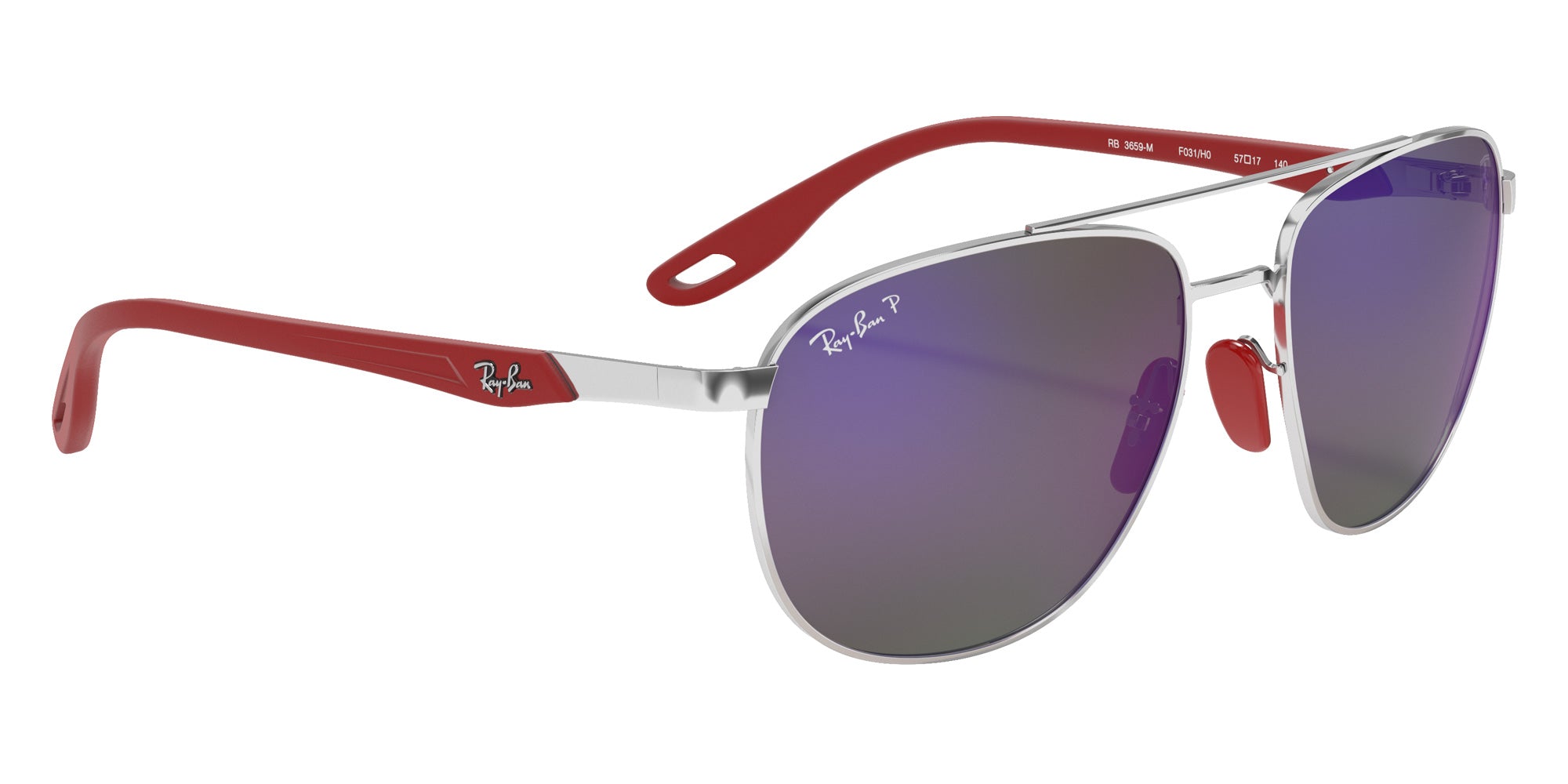 Ray-Ban RB3659M Scuderia Ferrari F031H0 57 - Silver / Blue Mirrored Polarized #id:rb3659mf031h0_s:100120