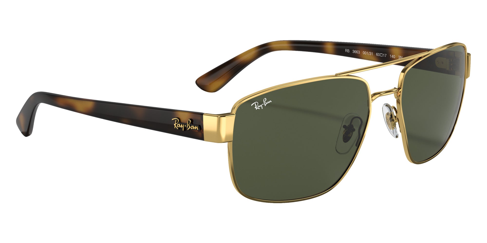 Ray-Ban RB3663 001/31 60 - Arista Gold / G-15 Green #id:rb366300131_s:100120
