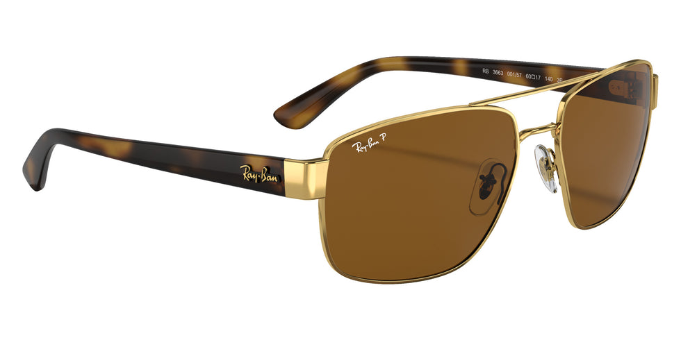 Ray-Ban RB3663 001/57 60 - Arista Gold / B-15 Brown Polarized #id:rb366300157_s:102120