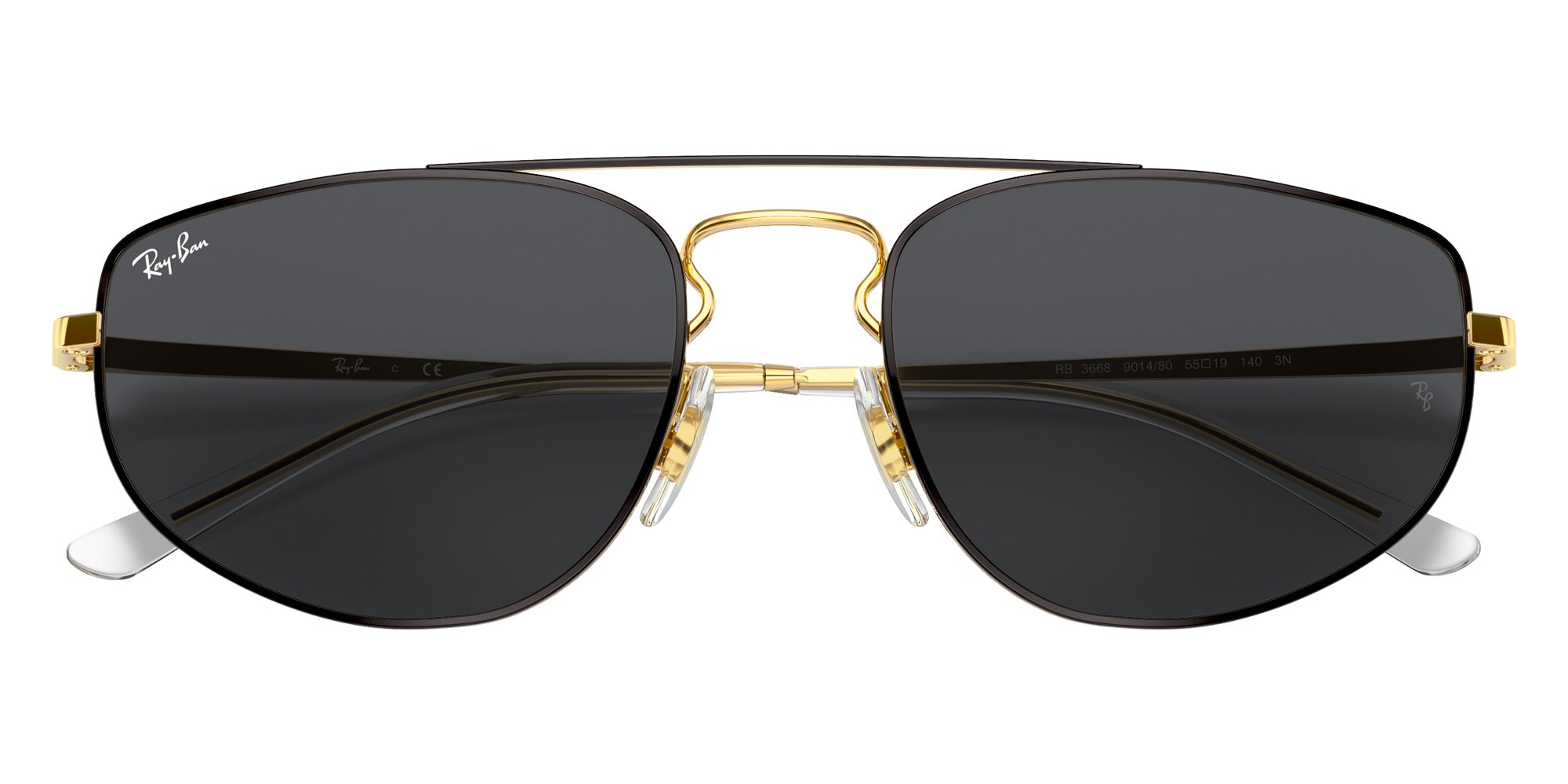 Ray-Ban RB3668 905487 55 - Black On Gold / Dark Gray #id:rb3668905487_s:100125