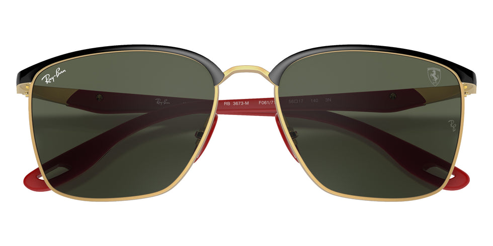 Ray-Ban RB3673M Scuderia Ferrari F06171 56 - Black on Gold / Green Classic #id:rb3673mf06171_s:100125