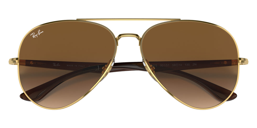 Ray-Ban RB3675 001/51 58 - Arista Gold / Light Brown #id:rb367500151_s:102125