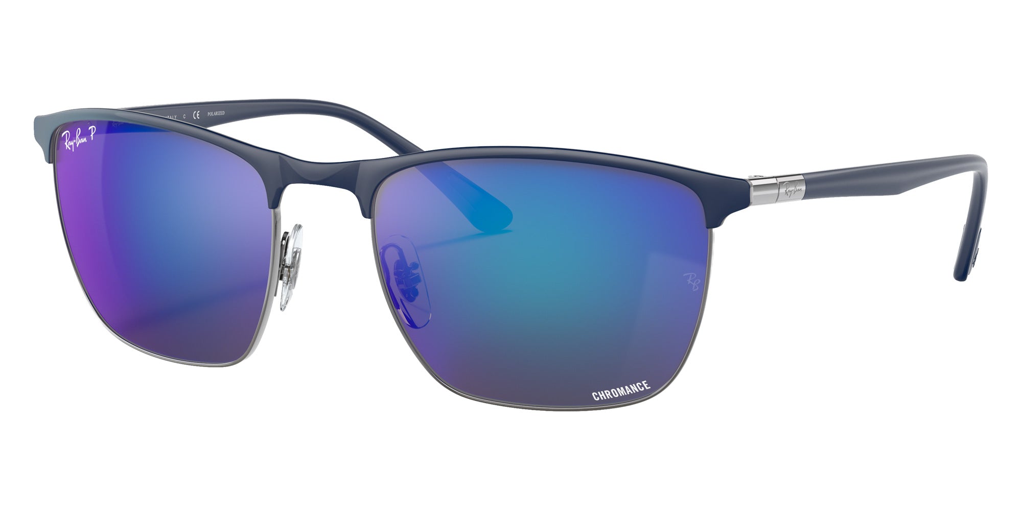 Ray-Ban RB3686 Chromance 92044L 57 - Blue on Gunmetal / Blue Mirrored Polarized #id:rb368692044l_s:100105