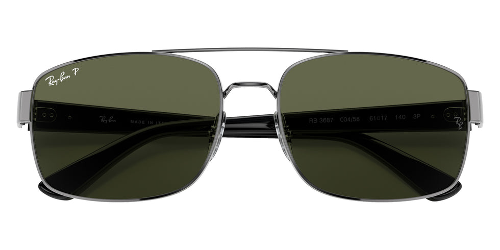 Ray-Ban RB3687 004/58 61 - Gunmetal / Green Polarized #id:rb368700458_s:102125