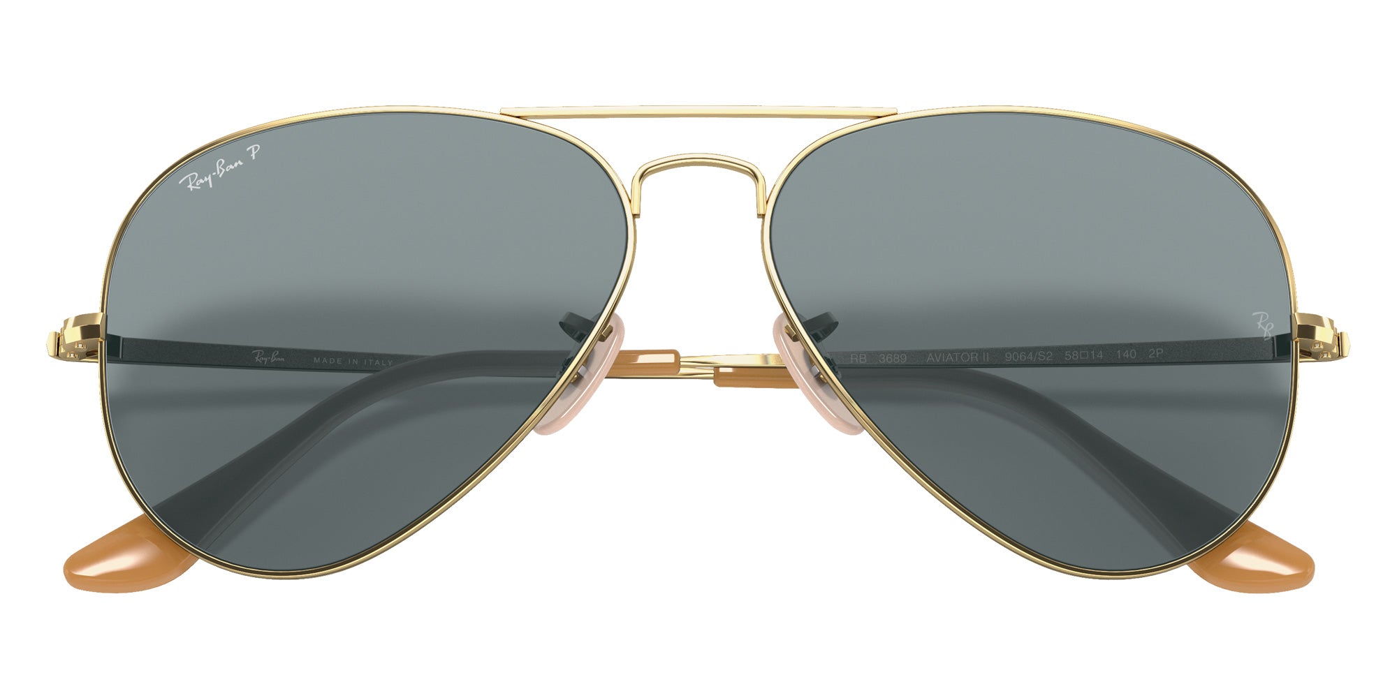 Ray-Ban RB3689 Aviator Metal II 9064S2 62 - Arista Gold / Light Blue Polarized #id:rb36899064s2_s:102125